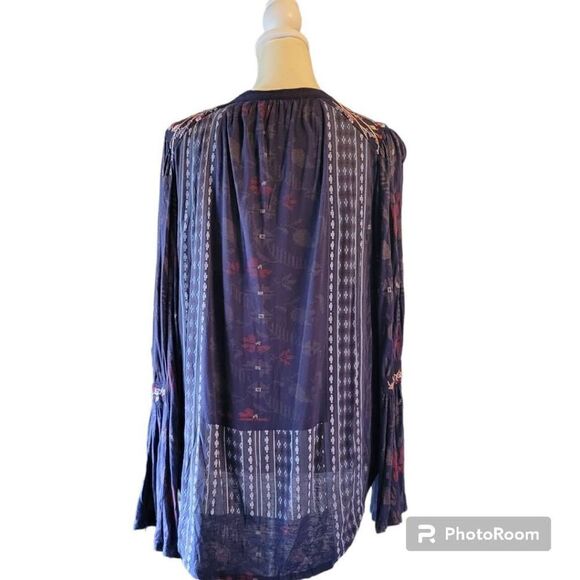 Lucky Brand Boho Style Long Sleeve Top Size Petite Small - Picture 6 of 10